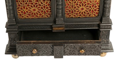 Lot 634 - AN ALHAMBRA-STYLE CAST-IRON SAFE WALL CABINET WITH A SECRET LOCK