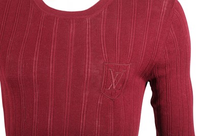 Lot 16 - Louis Vuitton Burgundy Fine Knit Jumper - Size XS