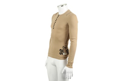 Lot 153 - Dolce & Gabbana Beige Fine Knit Rib Top- Size 44