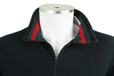 Lot 86 - Gucci Navy Cotton Zip Up Jumper - Size S