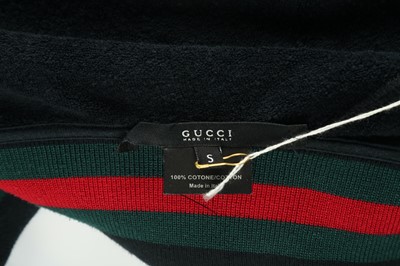 Lot 86 - Gucci Navy Cotton Zip Up Jumper - Size S