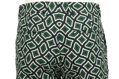 Lot 94 - Gucci Green Geometric Print Trouser - Size 44