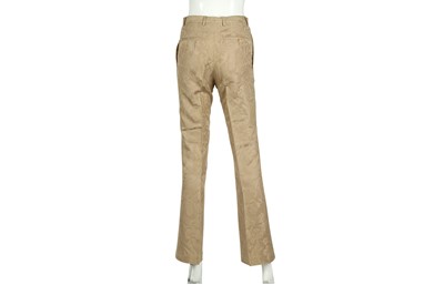 Lot 148 - Gucci Beige Damask Woven Bootcut Trousers - Size 46