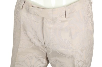 Lot 11 - Gucci Pale Pink Damask Silk Bootcut Trouser - Size 44