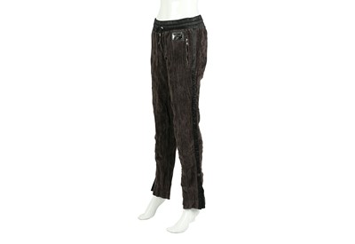 Lot 121 - Dolce & Gabbana Brown Velour Jogging Trouser - Size 44