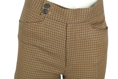 Lot 116 - Prada Brown Houndstooth Trouser - Size 46