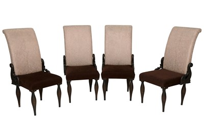 Lot 1063 - A SET OF FOUR DINING CHAIRS, 21ST CENTURY