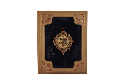 Lot 819 - A CONTINENTAL GILT METAL AND ENAMEL MOUNTED BLOTTER, PROBABLY AUSTRIAN, LATE 19TH CENTURY