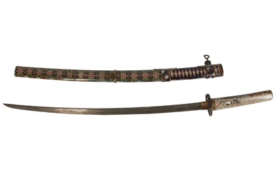 Lot 944 - A JAPANESE CLOISONNE SWORD(KATANA), 20TH CENTURY