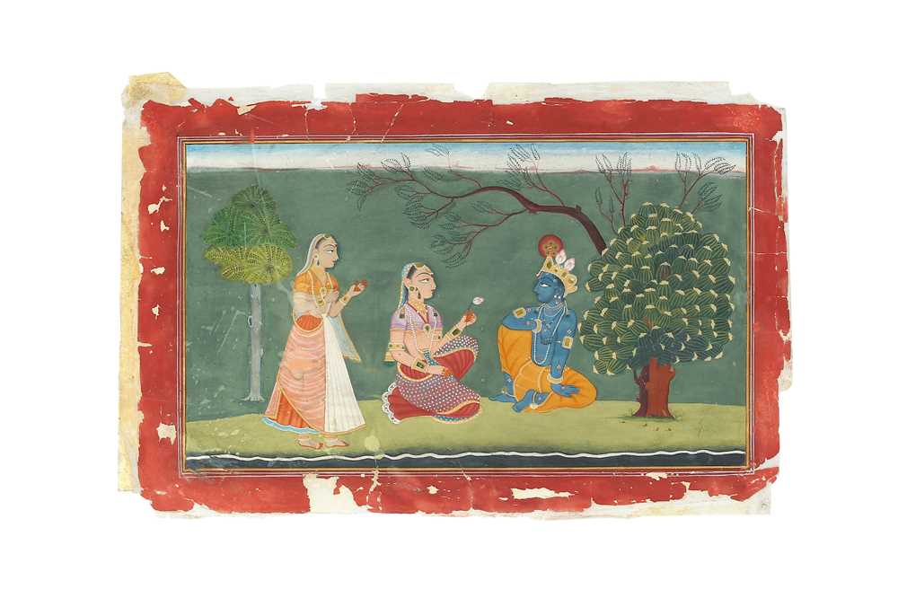 Lot 391 - KRISHNA AND RADHA MEETING IN A FOREST