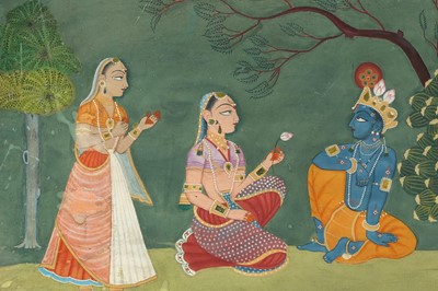 Lot 391 - KRISHNA AND RADHA MEETING IN A FOREST