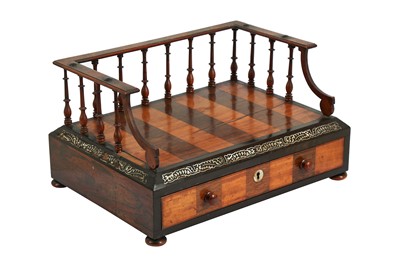 Lot 182 - AN ANGLO-INDIAN ROSEWOOD BOOK TROUGH, EARLY/MID 19TH CENTURY