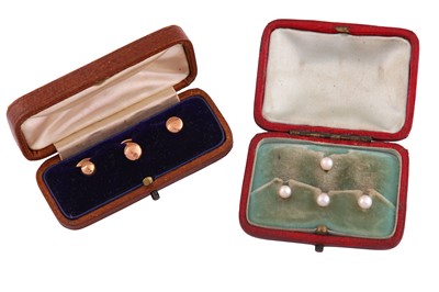 Lot 719 - TWO CASED SETS OF DRESS STUDS