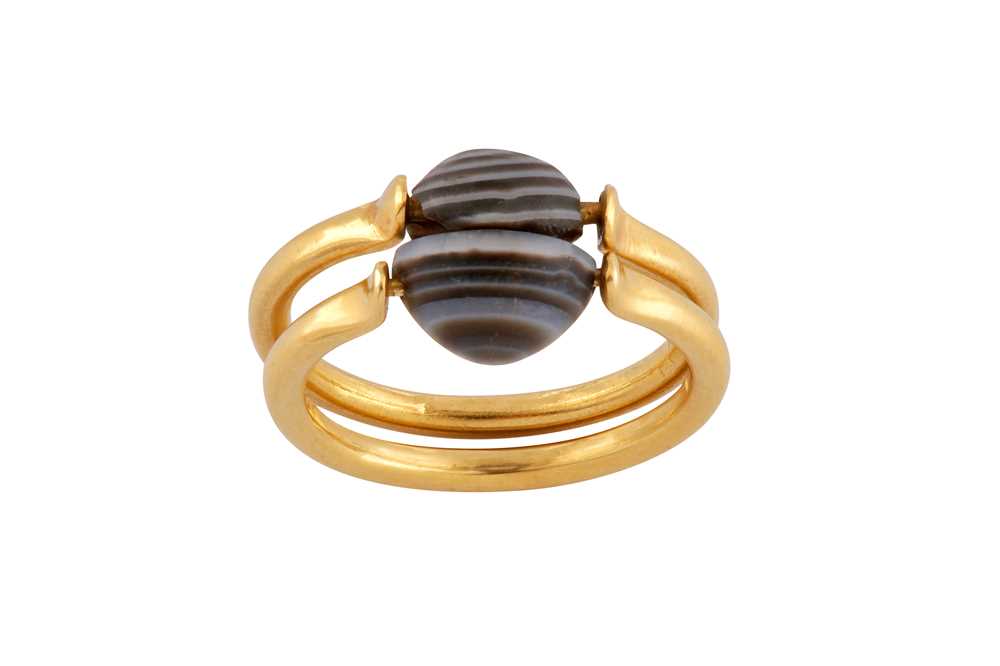 Lot 138 - Pippa Small | A pair of banded agate rings, 2014