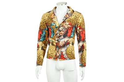 Lot 181 - Dolce & Gabbana Gold Print Military Coat - Size 46