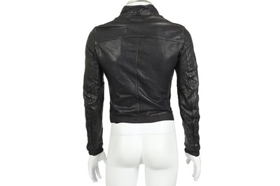 Lot 77 - Dolce & Gabbana Navy Leather Jacket - Size 44