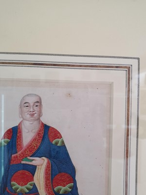 Lot 96 - FOUR CHINESE PAINTINGS OF LUOHANS.
