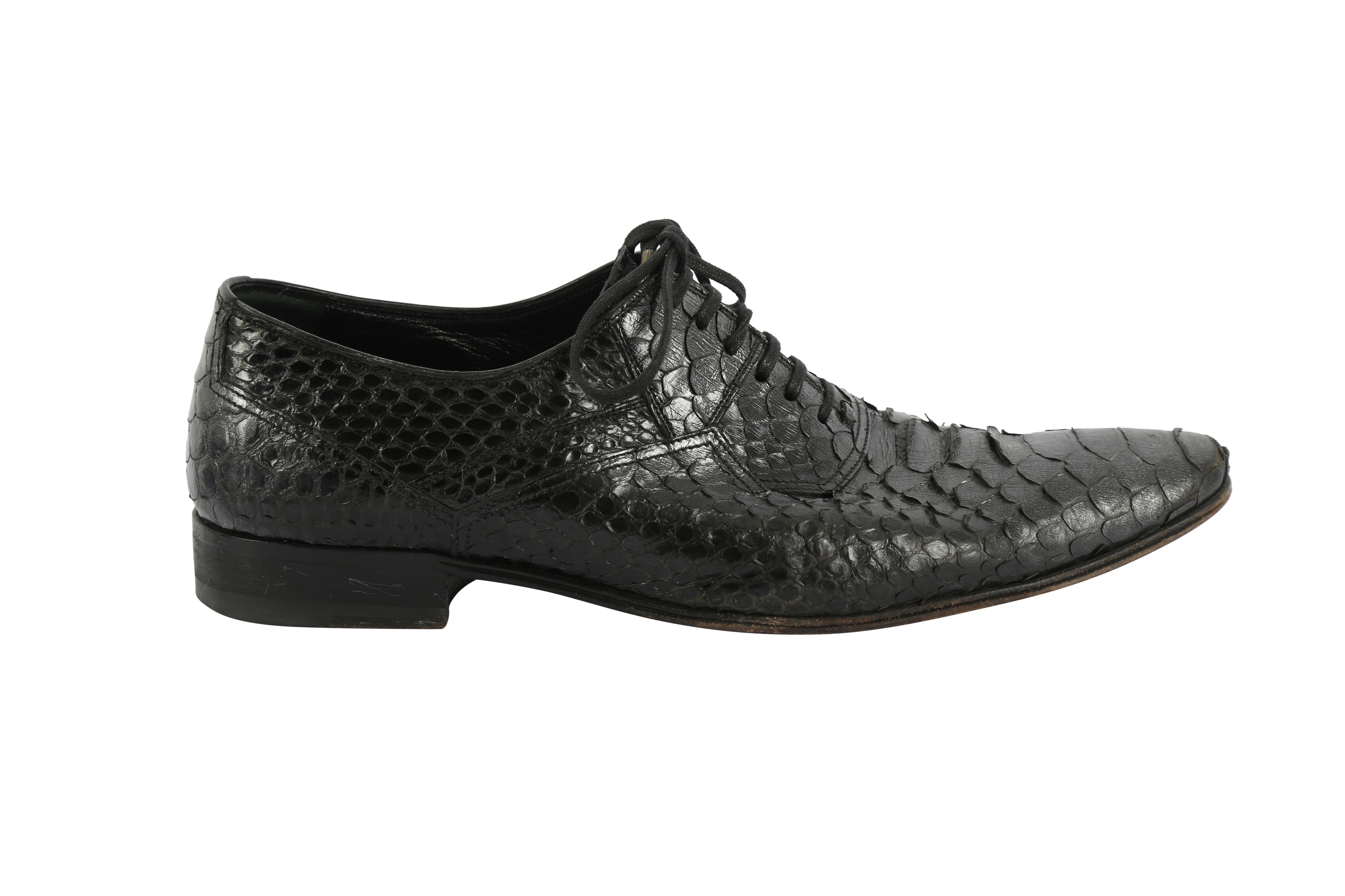 Lot 49 - Dior Metallic Grey Python Lace Up Dress Shoe