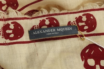 Lot 161 - Alexander McQueen Cream Skull Print Scarf