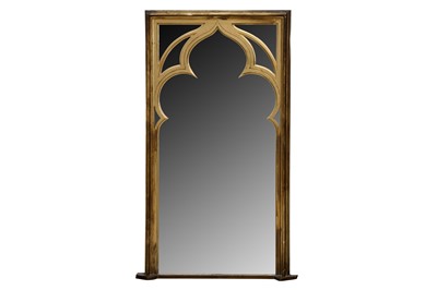 Lot 327 - A GOTHIC REVIVAL GILTWOOD PIER MIRROR, 19TH CENTURY