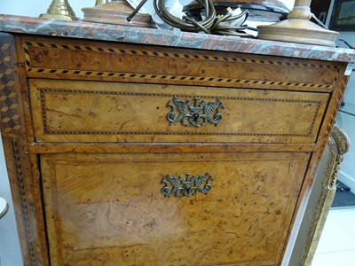 Lot 242 - A FRENCH BURR WOOD AND INLAID SECTRETAIRE A ABBATANT, LATE 19TH CENTURY