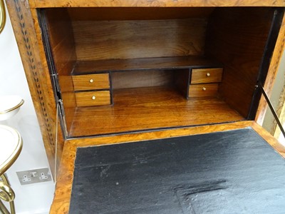 Lot 242 - A FRENCH BURR WOOD AND INLAID SECTRETAIRE A ABBATANT, LATE 19TH CENTURY