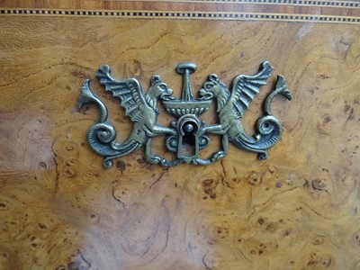 Lot 242 - A FRENCH BURR WOOD AND INLAID SECTRETAIRE A ABBATANT, LATE 19TH CENTURY