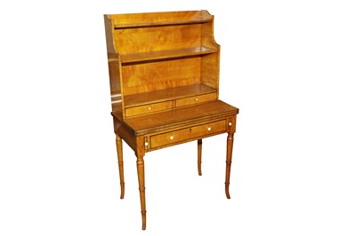 Lot 186 - A REGENCY SATINWOOD AND LINE INLAID WRITING DESK