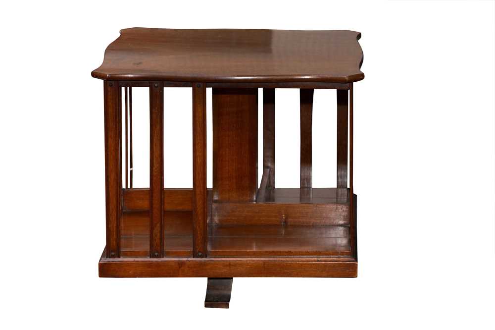 Lot 246 A WALNUT TABLETOP REVOLVING BOOKCASE, EARLY