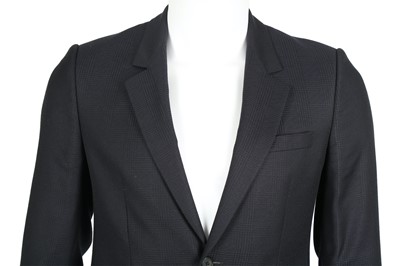Lot 81 - Givenchy Navy Check Wool Suit  - Size 44