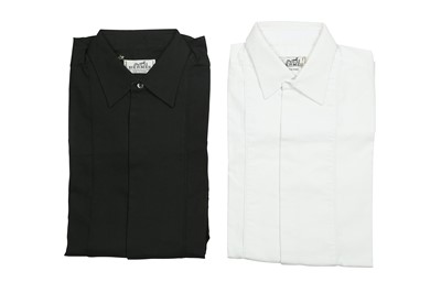 Lot 268 - Two Hermes Cotton Panel Shirts - Size 38