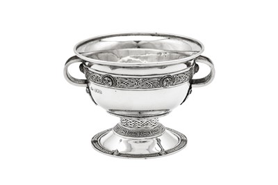Lot 573 - An Edwardian sterling silver twin handled bowl, London 1909 by Elkington and Co