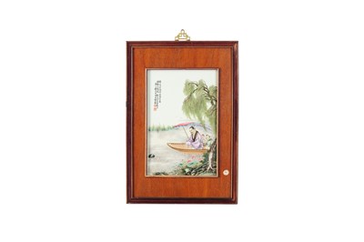 Lot 705 - A CHINESE FAMILLE ROSE PLAQUE.