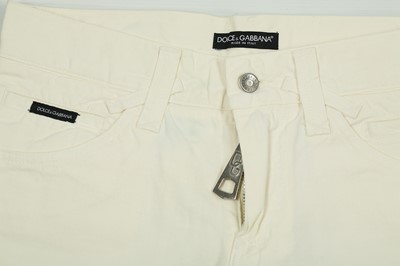 Lot 194 - Dolce & Gabbana Cream Studded Jeans - Size 44
