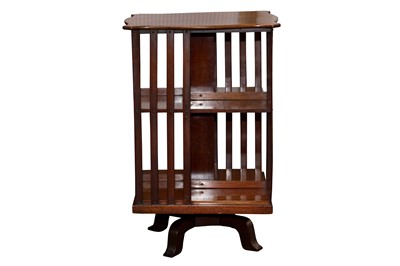 Lot 252 - A WALNUT TABLETOP REVOLVING BOOKCASE, EARLY 20TH CENTURY