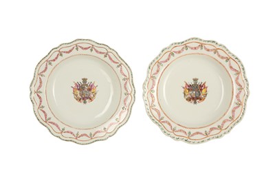 Lot 847 - A PAIR OF CHINESE DISHES BEARING THE ARMS OF ASTIGUIETA.