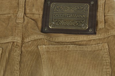 Lot 100 - Dolce & Gabbana Khaki Corduroy Trouser- Size 44