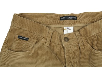 Lot 100 - Dolce & Gabbana Khaki Corduroy Trouser- Size 44