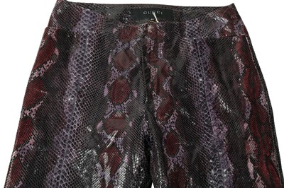 Lot 21 - Gucci Purple Python Flare Trouser - Size 44