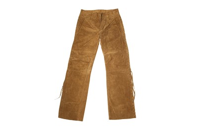 Lot 170 - Dolce & Gabbana Tan Suede Trouser - Size 44
