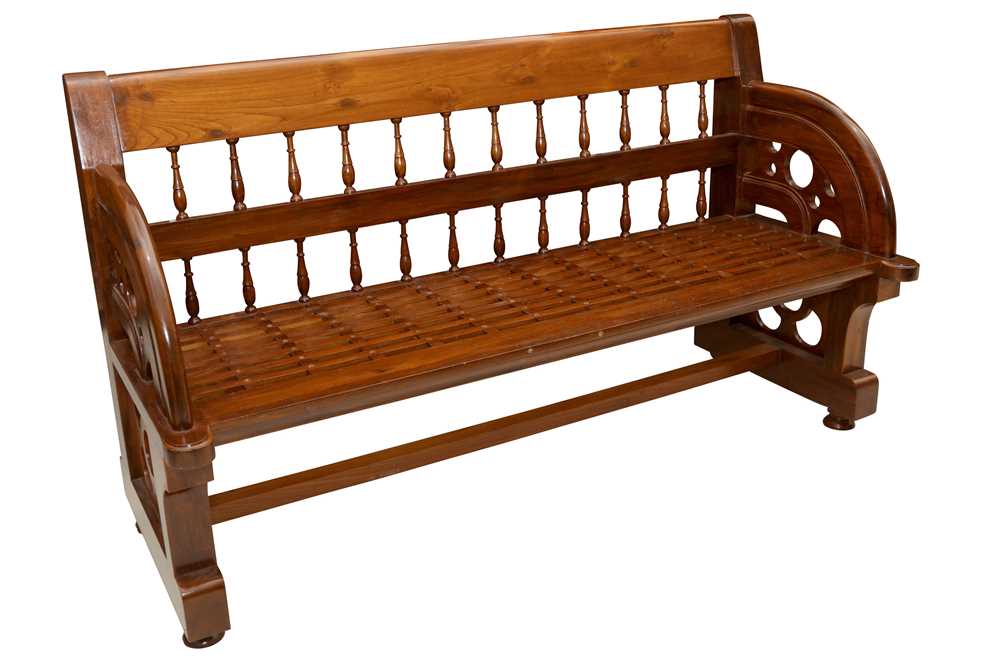 Lot 635 A GOTHIC REVIVAL HARDWOOD BENCH LATE 20TH   158126 0 Medium 