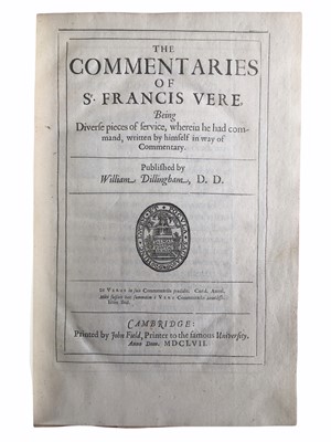 Lot 663 - Vere (Sir Francis) The Commentaries