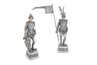 Lot 441 - A pair of early 20th century German silver table ornaments, Hanau by Neresheimer, import marks for Chester 1908/London 1911 by Berthold Muller