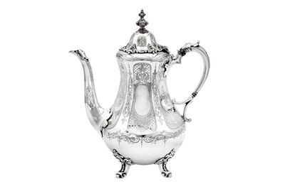 Lot 613 - A Victorian sterling silver four-piece tea and coffee service, London 1847 by Daniel and Charles Houle