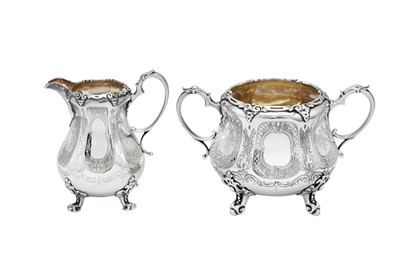 Lot 613 - A Victorian sterling silver four-piece tea and coffee service, London 1847 by Daniel and Charles Houle