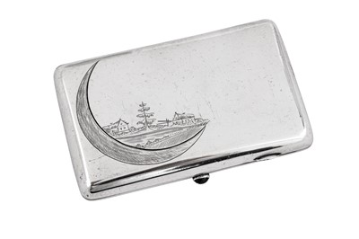Lot 379 - A Nicholas II Russian 84 zolotnik silver cigarette case, Moscow 1898 – 1908 by AOAMЗ, The Association of Moscow Goldsmiths Artels