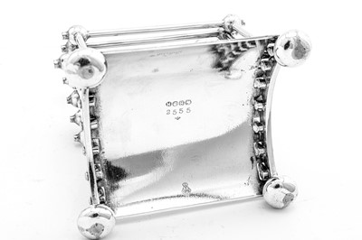 Lot 77 - A Victorian silver plated (EPNS) folding toast rack, Birmingham post-1881, designed by Dr Christopher Dresser (1834-1904) for Hukin and Heath