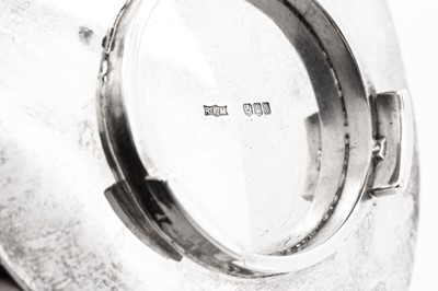 Lot 525 - A pair of Elizabeth II Scottish modernist sterling silver taper stick holders, Edinburgh 1965 by Rosa Edith Morley (reg. Dec 1948)