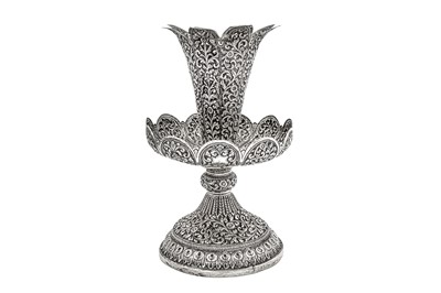Lot 167 - A late 19th century / early 20th century Anglo - Indian unmarked silver epergne centrepiece, Cutch circa 1900