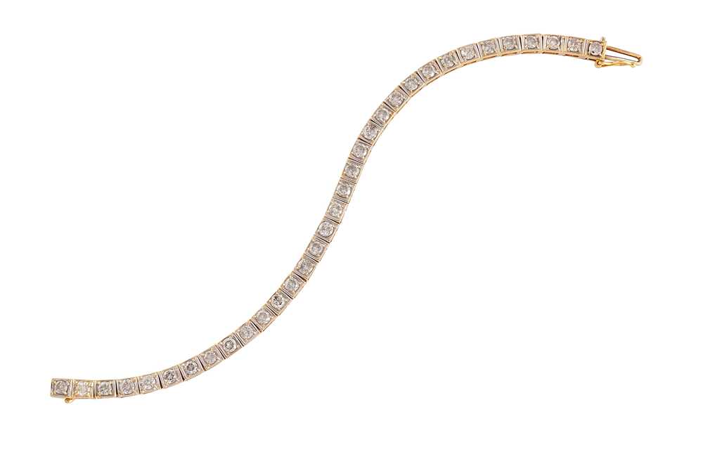 Lot 168 - A diamond line bracelet